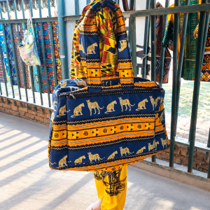 vibrant african print mannequin display